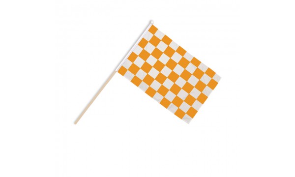 Orange and White Check Hand Flags